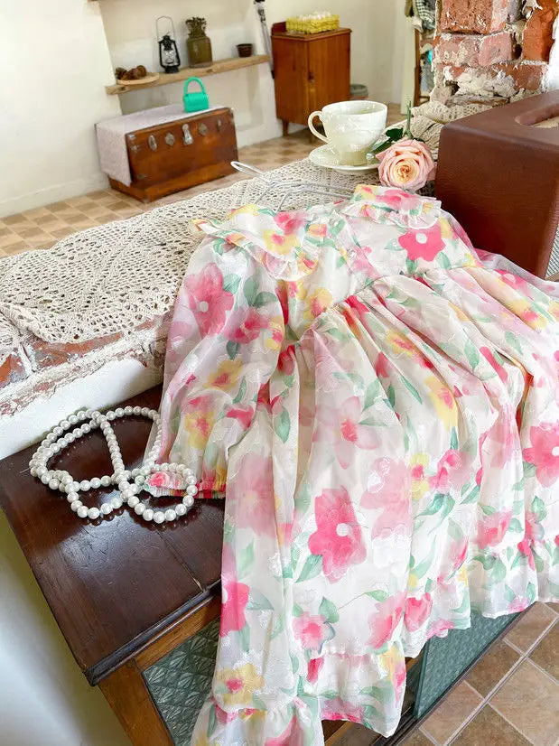 New Summer Kids Dresses for Girls Pure Color All-match Lace Girls  Short-sleeved Dress Baby Princess Dress Girls Clothes