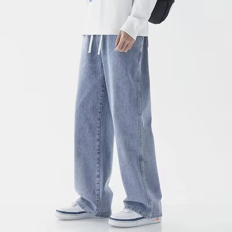 M-3XL Teenage Jeans Appear Slim and Loose Fitting Casual and Versatile Sportswear Pants Straight Leg Trendy Jeans ﻿