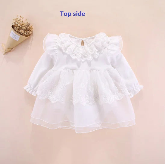 Newborn Baby Girl Dress Baptism Dress White Christening Clothes For Baby Girl Lace Vestido Bebe Robe Bapteme 3 6 9 Months