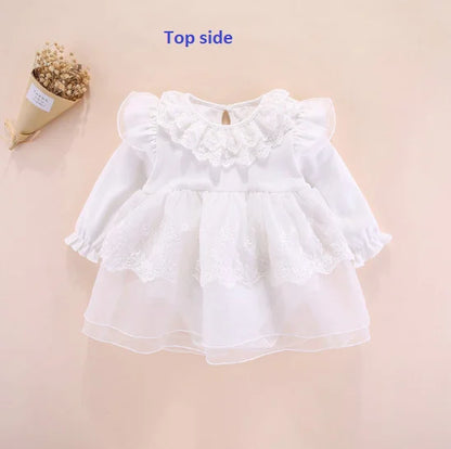 Newborn Baby Girl Dress Baptism Dress White Christening Clothes For Baby Girl Lace Vestido Bebe Robe Bapteme 3 6 9 Months