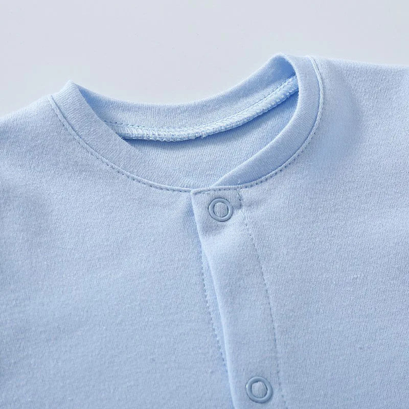 Newborn Baby boys Clothes Cotton solid Print Baby girls Jumpsuit Long Sleeve kids Clothing