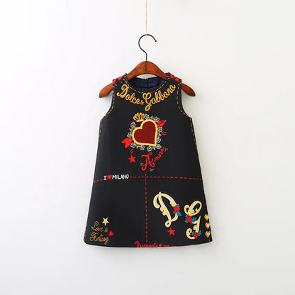 Young Children Vestidos De Fiesta Sleeveless Girls Summer Dresses Princess Girl Dresses European Style Wedding Girl Clothes