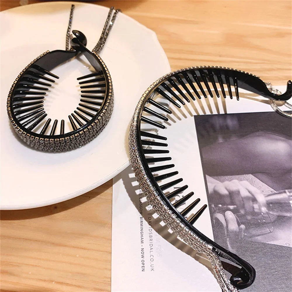 New Fashion Women Luxury Rhinestone  Hair Accessories Tassel Ponytail Hair Claws Lady Sweet Bun Hair Clips Headwear