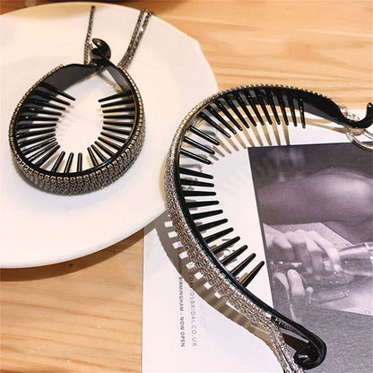 New Fashion Women Luxury Rhinestone  Hair Accessories Tassel Ponytail Hair Claws Lady Sweet Bun Hair Clips Headwear
