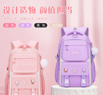 New Anti-splashing High-quality Middle High School Student Schoolbag Girls Large-capacity Burden-reducing Children's Backpack