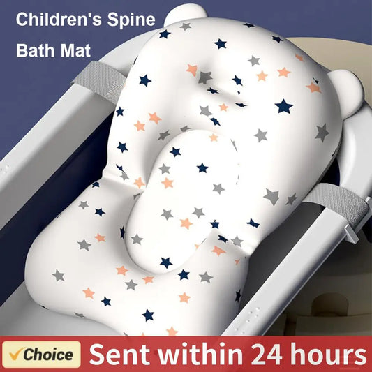 Newborn Baby Bath Cushion Seat Floating Newborn Shower Bath Mat Soft Provides Comfort and Support for Baby 0-12 Months