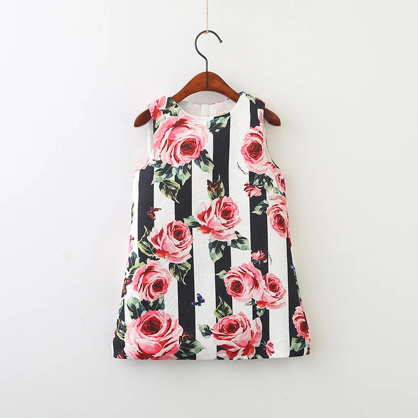 Young Children Vestidos De Fiesta Sleeveless Girls Summer Dresses Princess Girl Dresses European Style Wedding Girl Clothes
