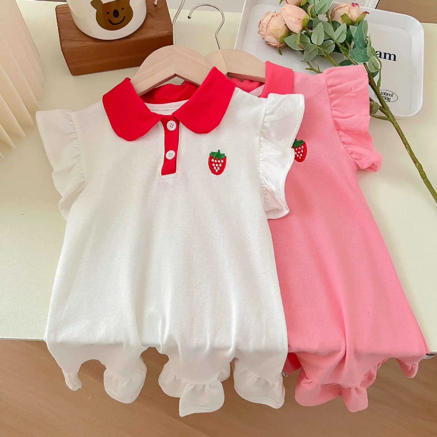 New Summer Kids Dresses for Girls Pure Color All-match Lace Girls  Short-sleeved Dress Baby Princess Dress Girls Clothes