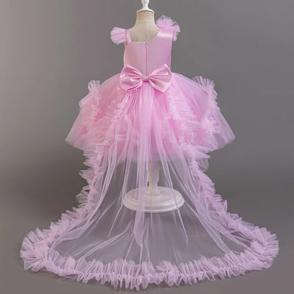 Baby Girls Party Dresses Sleeveless Eleagnt Solid Wedding Evening Ball Gown Holiday Costume Tulle Dress For Little Girl