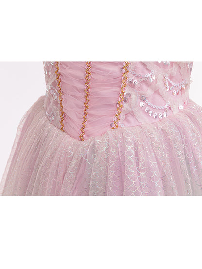 Kids Fall Dresses For Party Outfit Girl Princess Dress Costume Christmas Halloween Fancy Party Dress Sequined Splicing Mesh