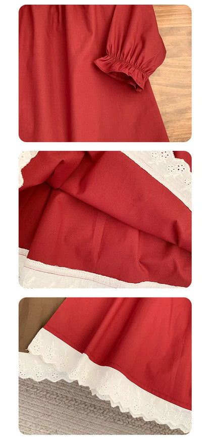 Girls' Dress Spring and Autumn 2025 New Children's Foreign Spring Dress Long Sleeve Skirt Spring Girl Princess Dress