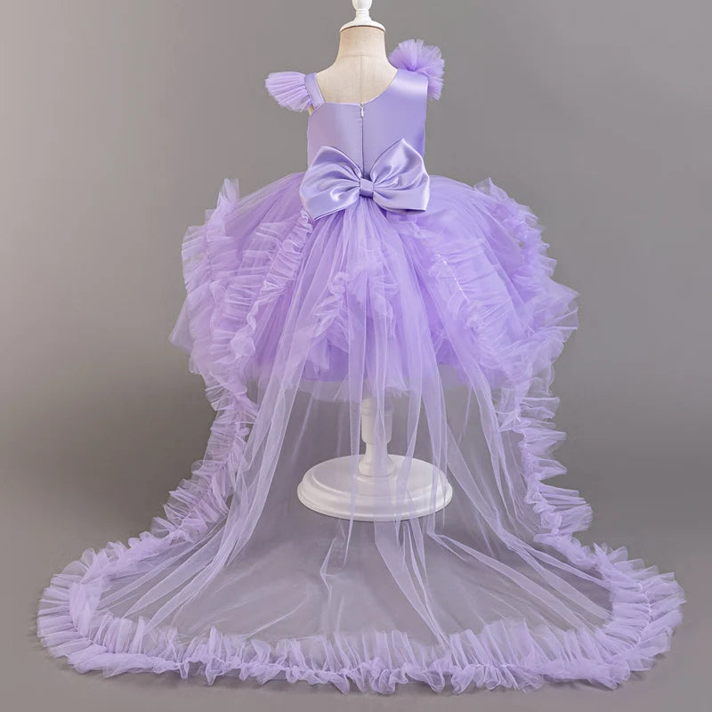 Baby Girls Party Dresses Sleeveless Eleagnt Solid Wedding Evening Ball Gown Holiday Costume Tulle Dress For Little Girl