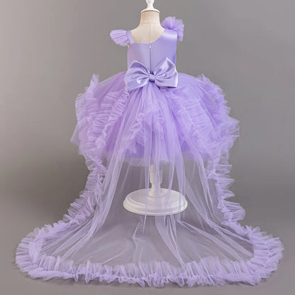 Baby Girls Party Dresses Sleeveless Eleagnt Solid Wedding Evening Ball Gown Holiday Costume Tulle Dress For Little Girl