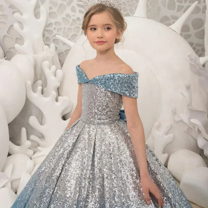 Evening Party Baby Girls Pageant Dress High Quality Flower Girl Wedding Dress Birthday Europe Style 13 Years Long Dresses Party