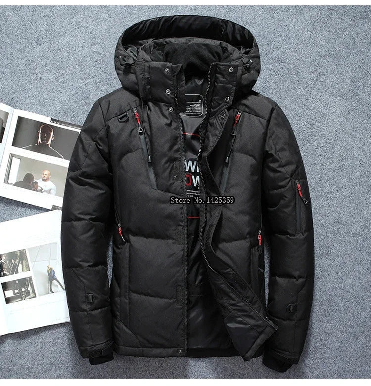 '-20 Degree Winter Down Coat Men White Duck Down Parkas Jacket Mens Thick Warm Snow Parka Jacket Overcoat Windbreaker Warm Parkas  (Available)