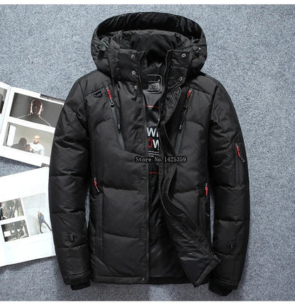 '-20 Degree Winter Down Coat Men White Duck Down Parkas Jacket Mens Thick Warm Snow Parka Jacket Overcoat Windbreaker Warm Parkas  (Available)