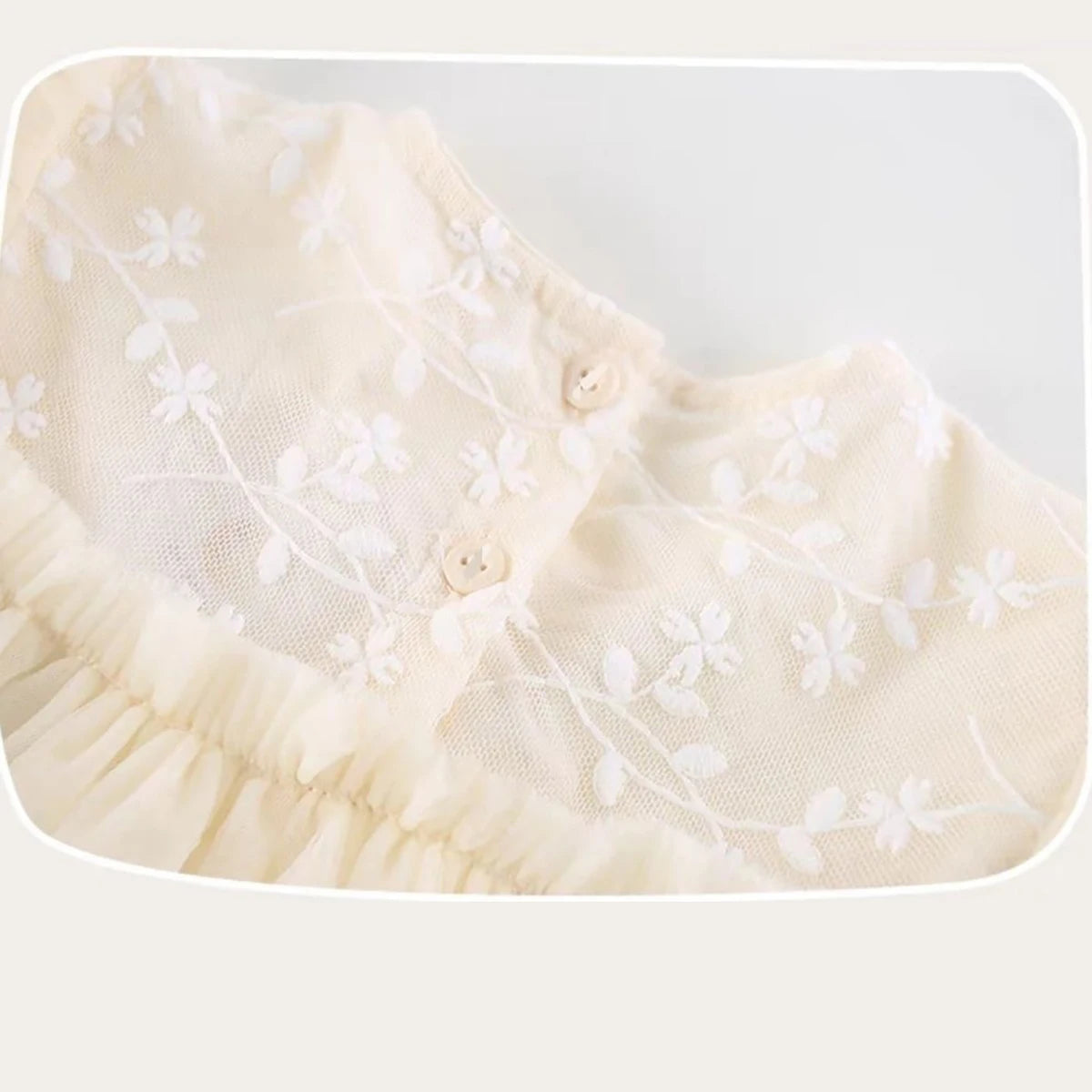 New Baby Dresses Autumn Children's Dresses Girls'dresses With Flowers Yarn Tulle Puffy Sleeve Jasmine Princess Party 1-7 Years