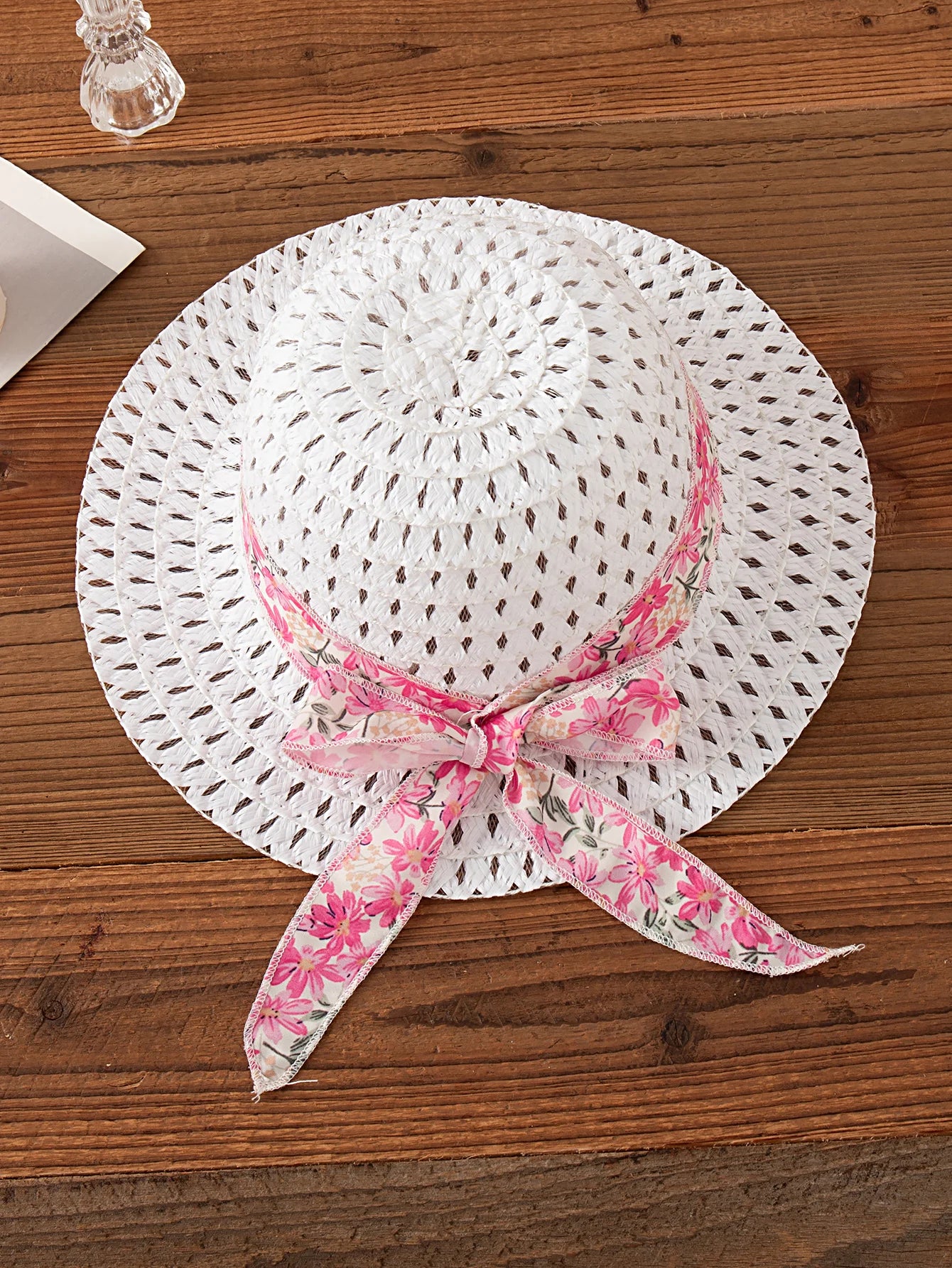 Summer Beach Party Dress for Girls Rose Red Bow Flower Print Suspender Dress Girl Casual Outdoor Outfit Sent Hat