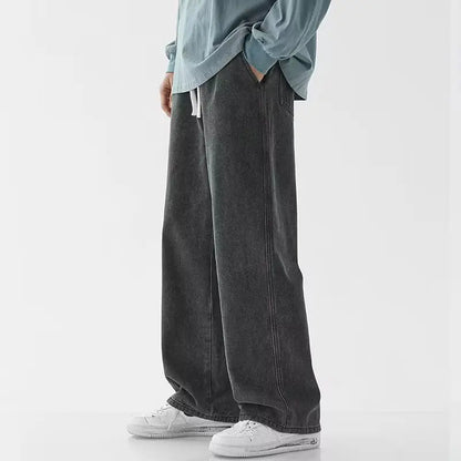 M-3XL Teenage Jeans Appear Slim and Loose Fitting Casual and Versatile Sportswear Pants Straight Leg Trendy Jeans ﻿
