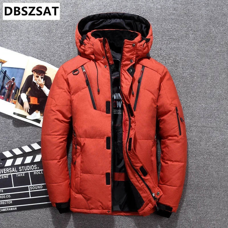 '-20 Degree Winter Down Coat Men White Duck Down Parkas Jacket Mens Thick Warm Snow Parka Jacket Overcoat Windbreaker Warm Parkas  (Available)
