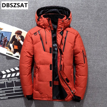 '-20 Degree Winter Down Coat Men White Duck Down Parkas Jacket Mens Thick Warm Snow Parka Jacket Overcoat Windbreaker Warm Parkas  (Available)