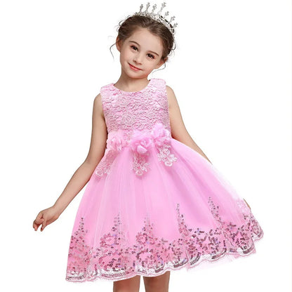 Girls Party Dresses 1st Birthday Baby Girl Princess Dress For Christening Flower White Wedding Dress Halloween Children Clothing