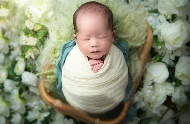 Newborn Photography Props Wrap Baby Blanket Soft Stretchable Cotton Swaddling Photography Backdrop Babies Accessories