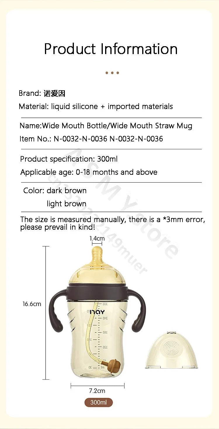 Newborn baby bottle/wide mouth break bottle/nano nipple/drinking nipple/duck nipple/learning drinking cup/big baby bottle