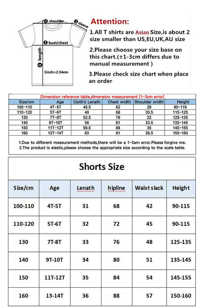 Boys Summer clothing - cartoon car print short sleeve top and shorts, stylish, casual, comfortable