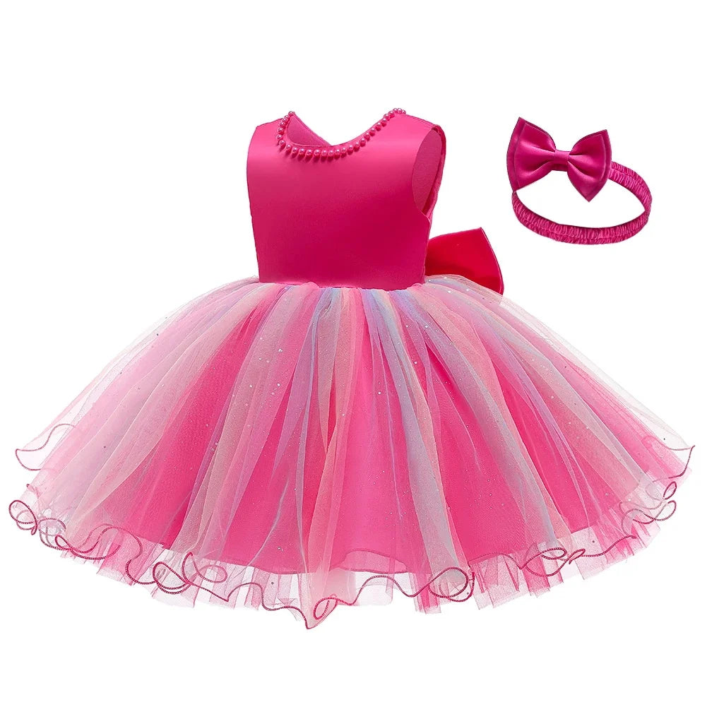 2024 Newborn Dress For Girls Kids Baptism Dresses Baby Girls 1st Birthday Wedding Princess Dress For Bridesmaids Infant Vestidos