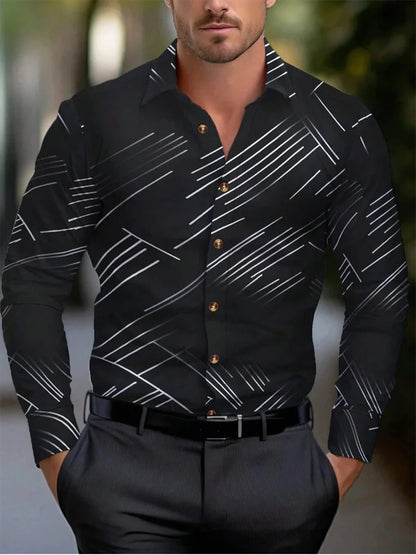 Men's long-sleeved shirt casual shirt fashion 2024 new 16 colors optional popular business oversized men's clothing (Available)