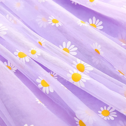 Eu's SWIND Baby Girls Summer Dresses Floral Sleeveless Birthday Party Evening Children Clothes Sweet Toddler Kids Costume