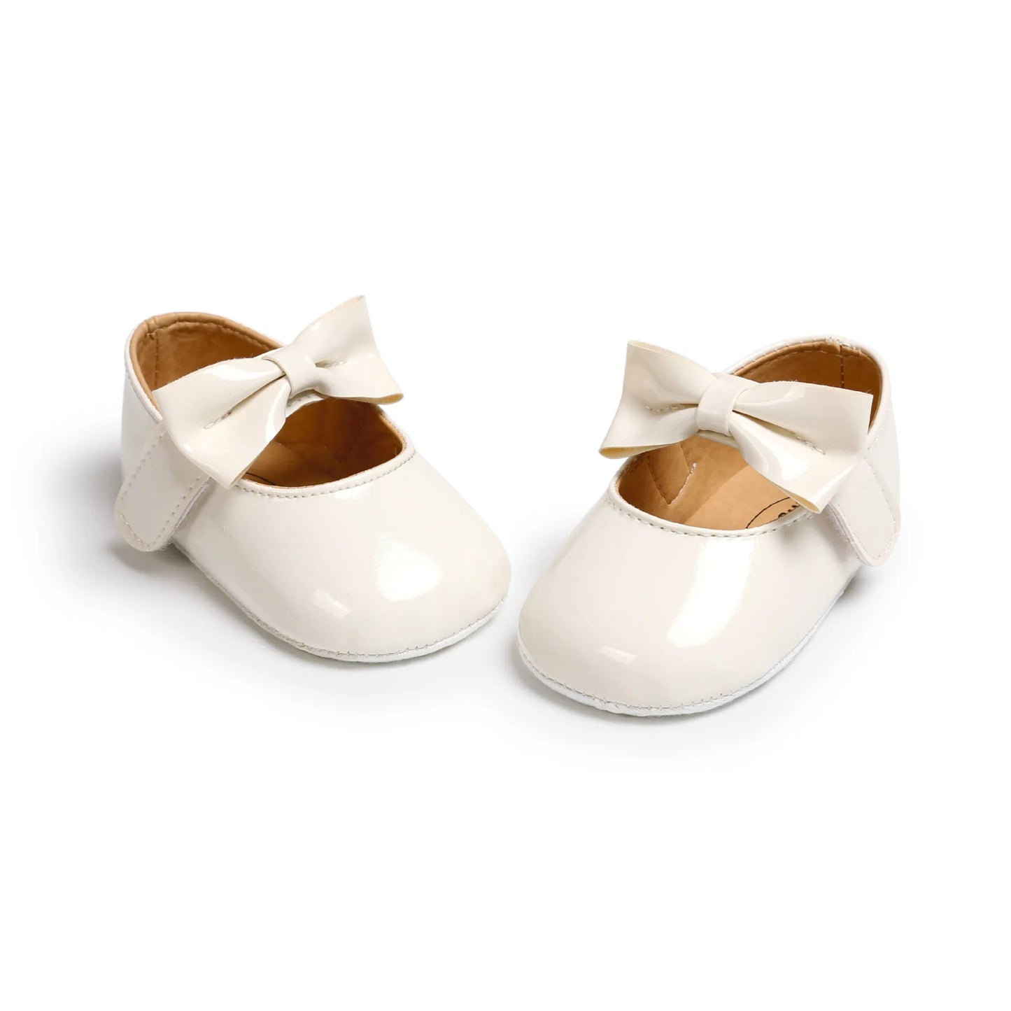 Newborn Baby Girls Shoes Patent Leather First Walkers Bow Red Black Soft Soled Non-slip Crib Kids Shoes