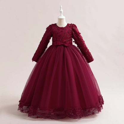 Girls Flower Embroidery Party Dresses Girl Summer Casual Holiday Gown Kids Variety Fashion Evening Clothes Birthday Princess Wea