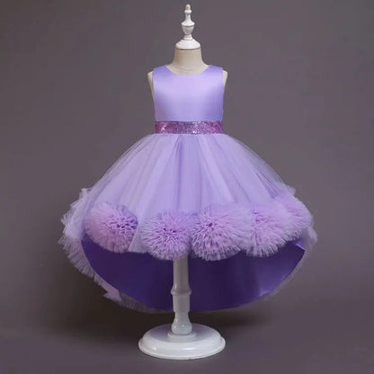 Summer Kids Dresses for Girls Casual Flower Girl Dresses for Weddings Solid Satin Sleeveless Children Girl Dress 3-10 Years