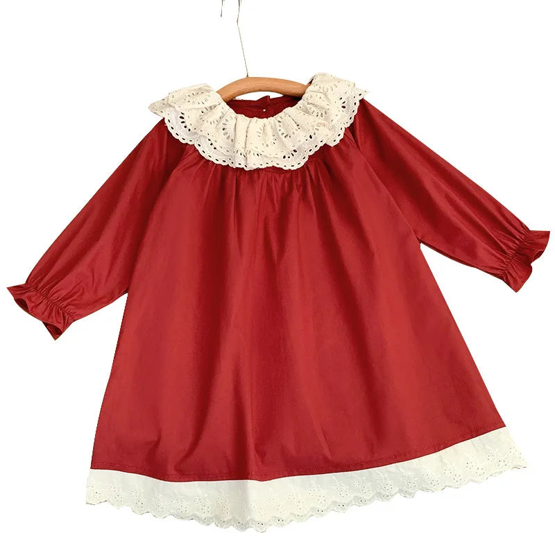 Girls' Dress Spring and Autumn 2025 New Children's Foreign Spring Dress Long Sleeve Skirt Spring Girl Princess Dress