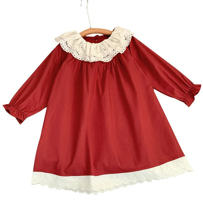 Girls' Dress Spring and Autumn 2025 New Children's Foreign Spring Dress Long Sleeve Skirt Spring Girl Princess Dress