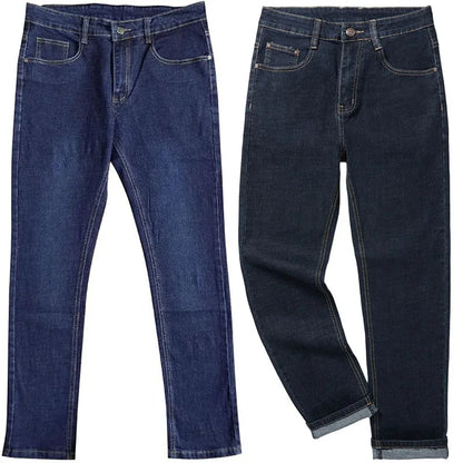 Oversized Jeans For Men 10XL(50 Inch) - Plus Size Straight Leg Stretch Pants Blue Big & Tall Streetwear Classic 5 Pocket Design