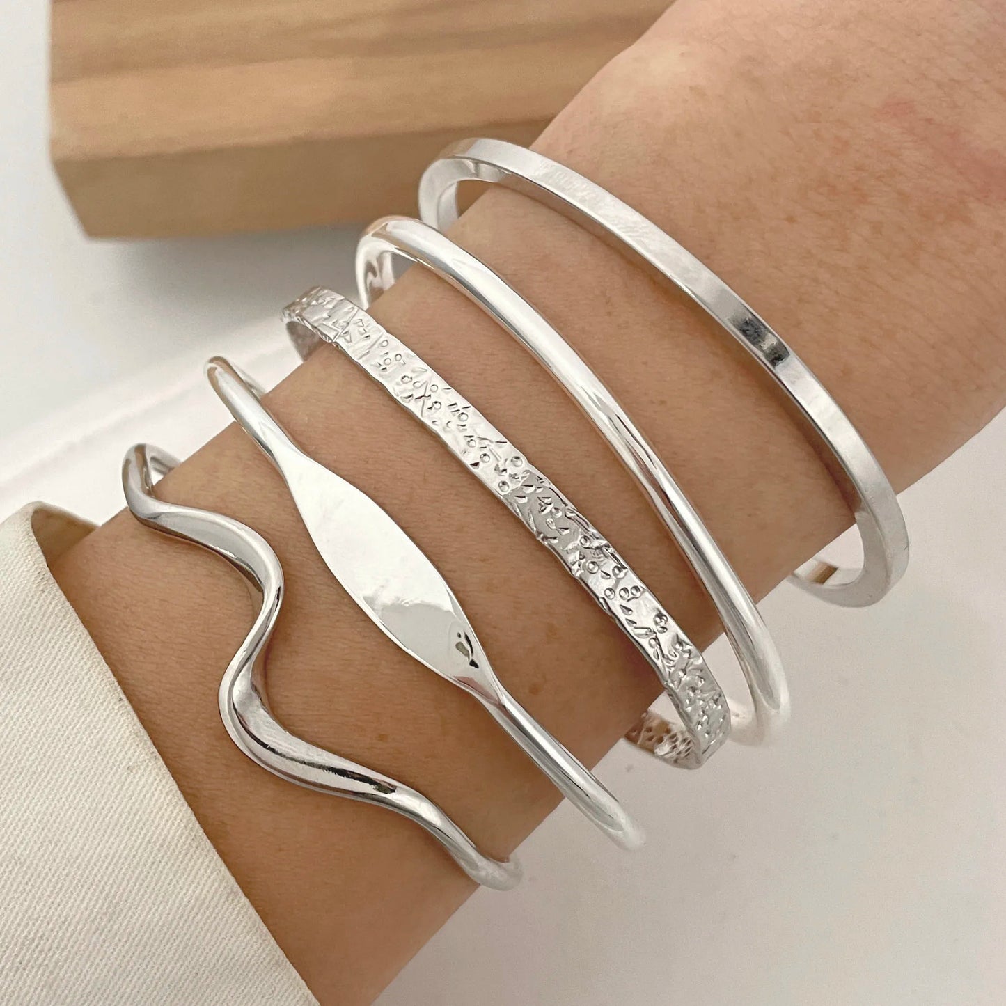 925 Sterling Silver Bracelets for Women Chain Accessories Trend Vintage Simple Heart Pendant Party Jewelry Gift