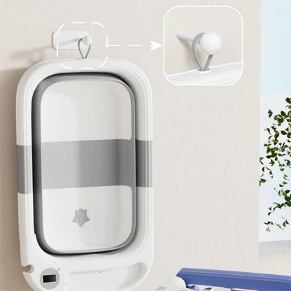 Baby Bathtub,Baby Bath Tub with Soft Cushion & Thermometer,Baby Bathtub Newborn to Toddler 0-36 Months,Portable Travel Baby Tub