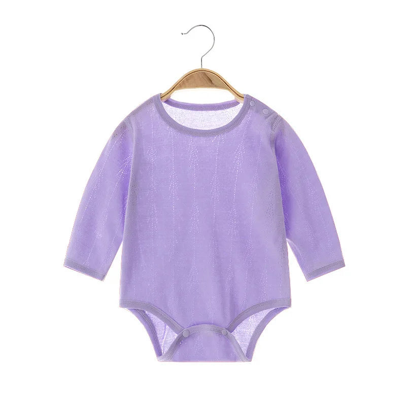 Newborn Girls Clothes 100% Cotton Baby Boy Bodysuit Long Sleeve Summer Birthday Infant Romper Solid Color Solid Baby Clothes