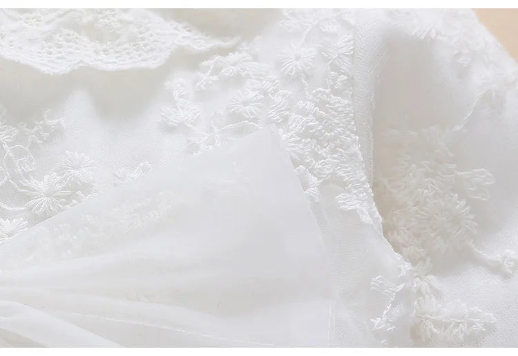 Newborn Baby Girl Dress Baptism Dress White Christening Clothes For Baby Girl Lace Vestido Bebe Robe Bapteme 3 6 9 Months