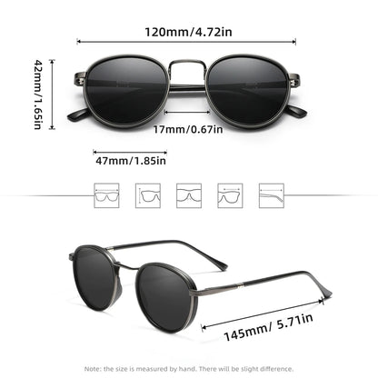 Design Retro Round Frame Sunglasses For Men Polarized UV400 Women Causal Driving Glasses Accessories