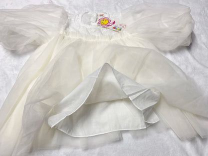 New Baby Dresses Autumn Children's Dresses Girls'dresses With Flowers Yarn Tulle Puffy Sleeve Jasmine Princess Party 1-7 Years