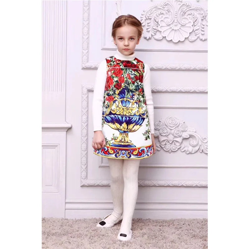 Young Children Vestidos De Fiesta Sleeveless Girls Summer Dresses Princess Girl Dresses European Style Wedding Girl Clothes