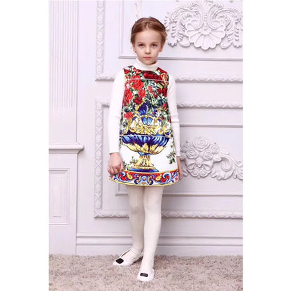 Young Children Vestidos De Fiesta Sleeveless Girls Summer Dresses Princess Girl Dresses European Style Wedding Girl Clothes