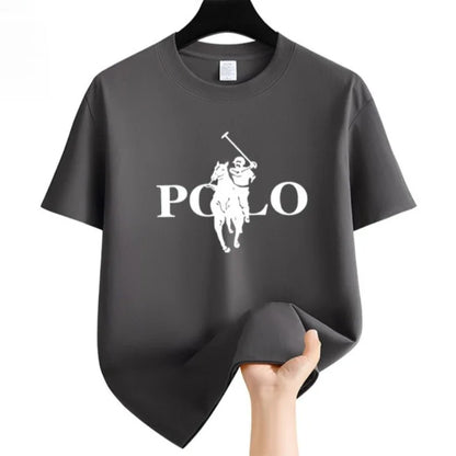 Men's Summer Fashion Brand Clothing  Casual Business Shorts  Loose Sleeve Versatile Round Neck T-Shirt  Breathable T-Shirt  (Available)