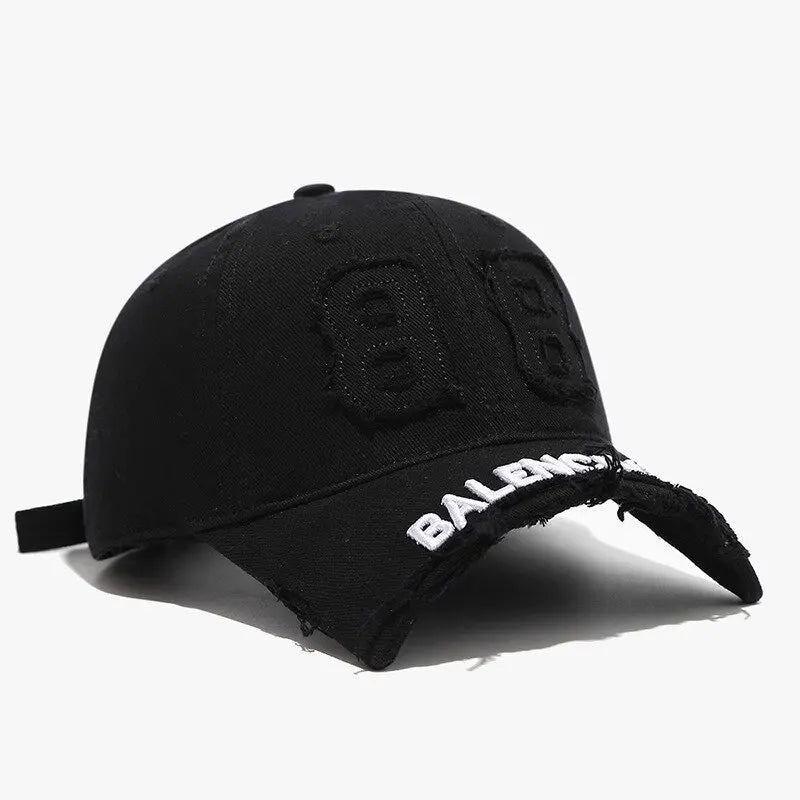 fashion denim baseball cap women men hats vintage distressed letters embroidered cotton soft top casual hats unisex