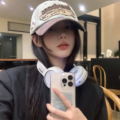 Embroidery Letters Denim Baseball Cap For Men Women Fashion Patchwork Sunshade Peaked Hat Hip Hop Cotton Dad Trucker Caps