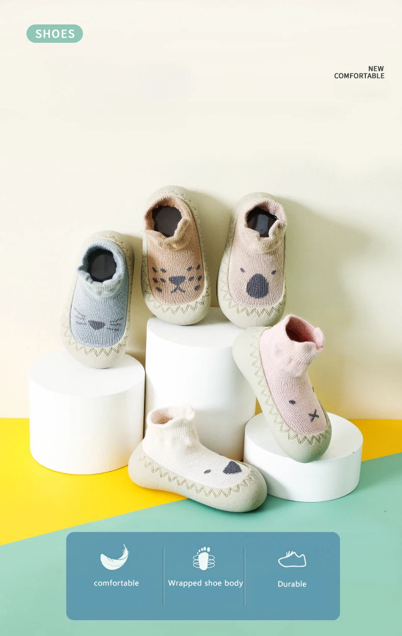 Spring And Summer Baby Shoes Soft Cartoon Baby Floor Socks Non-Slip Toddler Shoes Anti Drop Soft Soled Newborn Shoes